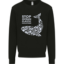 Stop Ocean Plastic Pollution Climate Change Mens Sweatshirt Jumper Black
