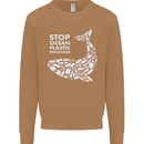 Stop Ocean Plastic Pollution Climate Change Mens Sweatshirt Jumper Caramel Latte