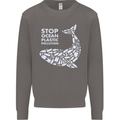 Stop Ocean Plastic Pollution Climate Change Mens Sweatshirt Jumper Charcoal
