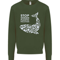 Stop Ocean Plastic Pollution Climate Change Mens Sweatshirt Jumper Forest Green