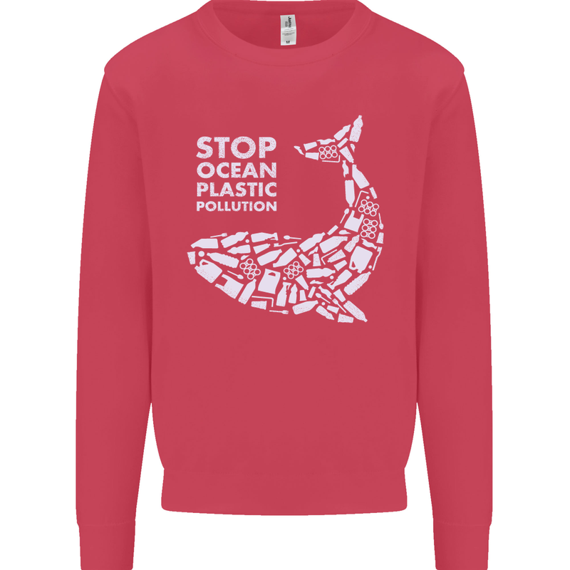 Stop Ocean Plastic Pollution Climate Change Mens Sweatshirt Jumper Heliconia