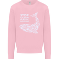 Stop Ocean Plastic Pollution Climate Change Mens Sweatshirt Jumper Light Pink