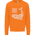 Stop Ocean Plastic Pollution Climate Change Mens Sweatshirt Jumper Orange