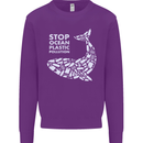 Stop Ocean Plastic Pollution Climate Change Mens Sweatshirt Jumper Purple