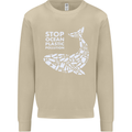 Stop Ocean Plastic Pollution Climate Change Mens Sweatshirt Jumper Sand