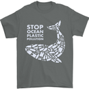 Stop Ocean Plastic Pollution Climate Change Mens T-Shirt Cotton Gildan Charcoal