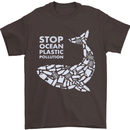 Stop Ocean Plastic Pollution Climate Change Mens T-Shirt Cotton Gildan Dark Chocolate