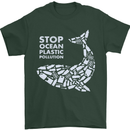Stop Ocean Plastic Pollution Climate Change Mens T-Shirt Cotton Gildan Forest Green