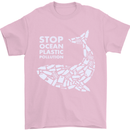 Stop Ocean Plastic Pollution Climate Change Mens T-Shirt Cotton Gildan Light Pink