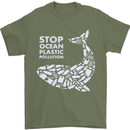 Stop Ocean Plastic Pollution Climate Change Mens T-Shirt Cotton Gildan Military Green