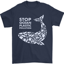 Stop Ocean Plastic Pollution Climate Change Mens T-Shirt Cotton Gildan Navy Blue