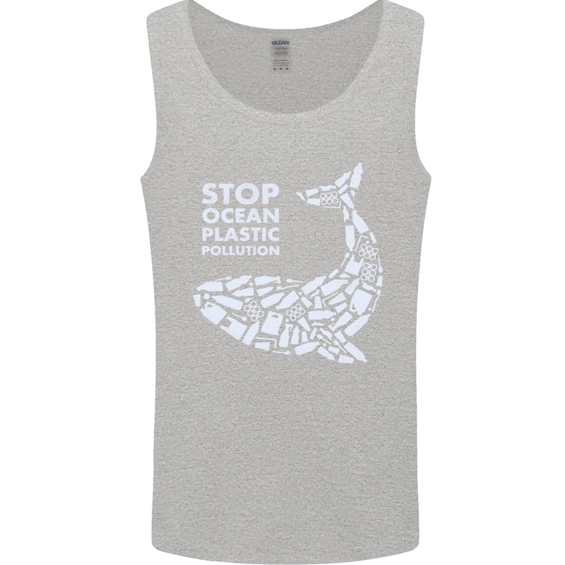 Stop Ocean Plastic Pollution Climate Change Mens Vest Tank Top Sports Grey