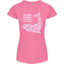 Stop Ocean Plastic Pollution Climate Change Womens Petite Cut T-Shirt Azalea