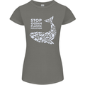 Stop Ocean Plastic Pollution Climate Change Womens Petite Cut T-Shirt Charcoal