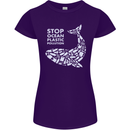Stop Ocean Plastic Pollution Climate Change Womens Petite Cut T-Shirt Purple