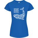 Stop Ocean Plastic Pollution Climate Change Womens Petite Cut T-Shirt Royal Blue