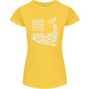 Stop Ocean Plastic Pollution Climate Change Womens Petite Cut T-Shirt Yellow