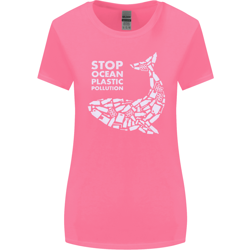 Stop Ocean Plastic Pollution Climate Change Womens Wider Cut T-Shirt Azalea