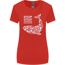 Stop Ocean Plastic Pollution Climate Change Womens Wider Cut T-Shirt Red
