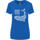 Stop Ocean Plastic Pollution Climate Change Womens Wider Cut T-Shirt Royal Blue