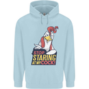 Stop Staring at My Cock Funny Rude Childrens Kids Hoodie Light Blue