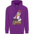 Stop Staring at My Cock Funny Rude Childrens Kids Hoodie Purple