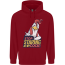 Stop Staring at My Cock Funny Rude Childrens Kids Hoodie Red