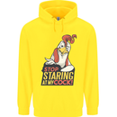 Stop Staring at My Cock Funny Rude Childrens Kids Hoodie Yellow