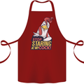 Stop Staring at My Cock Funny Rude Cotton Apron 100% Organic Maroon