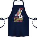 Stop Staring at My Cock Funny Rude Cotton Apron 100% Organic Navy Blue