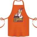 Stop Staring at My Cock Funny Rude Cotton Apron 100% Organic Orange