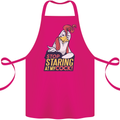 Stop Staring at My Cock Funny Rude Cotton Apron 100% Organic Pink