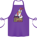 Stop Staring at My Cock Funny Rude Cotton Apron 100% Organic Purple