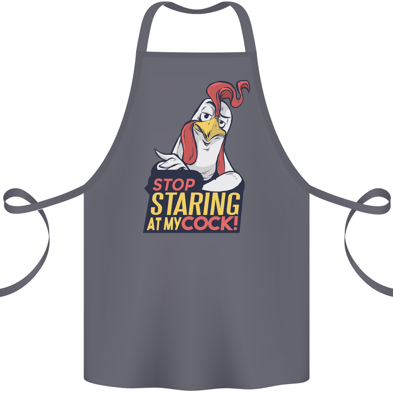 Stop Staring at My Cock Funny Rude Cotton Apron 100% Organic Steel