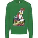 Stop Staring at My Cock Funny Rude Kids Sweatshirt Jumper Irish Green