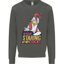Stop Staring at My Cock Funny Rude Kids Sweatshirt Jumper Storm Grey