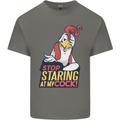 Stop Staring at My Cock Funny Rude Kids T-Shirt Childrens Charcoal