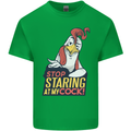 Stop Staring at My Cock Funny Rude Kids T-Shirt Childrens Irish Green