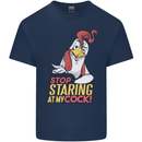 Stop Staring at My Cock Funny Rude Kids T-Shirt Childrens Navy Blue
