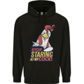 Stop Staring at My Cock Funny Rude Mens 80% Cotton Hoodie Black