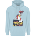Stop Staring at My Cock Funny Rude Mens 80% Cotton Hoodie Light Blue