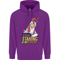 Stop Staring at My Cock Funny Rude Mens 80% Cotton Hoodie Purple