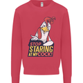 Stop Staring at My Cock Funny Rude Mens Sweatshirt Jumper Heliconia