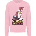 Stop Staring at My Cock Funny Rude Mens Sweatshirt Jumper Light Pink