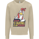 Stop Staring at My Cock Funny Rude Mens Sweatshirt Jumper Sand