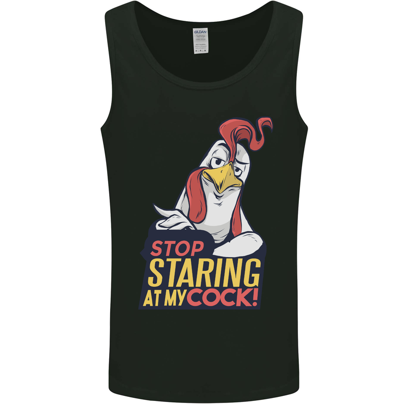 Stop Staring at My Cock Funny Rude Mens Vest Tank Top Black