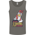 Stop Staring at My Cock Funny Rude Mens Vest Tank Top Charcoal