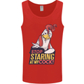 Stop Staring at My Cock Funny Rude Mens Vest Tank Top Red