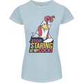 Stop Staring at My Cock Funny Rude Womens Petite Cut T-Shirt Light Blue