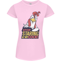 Stop Staring at My Cock Funny Rude Womens Petite Cut T-Shirt Light Pink
